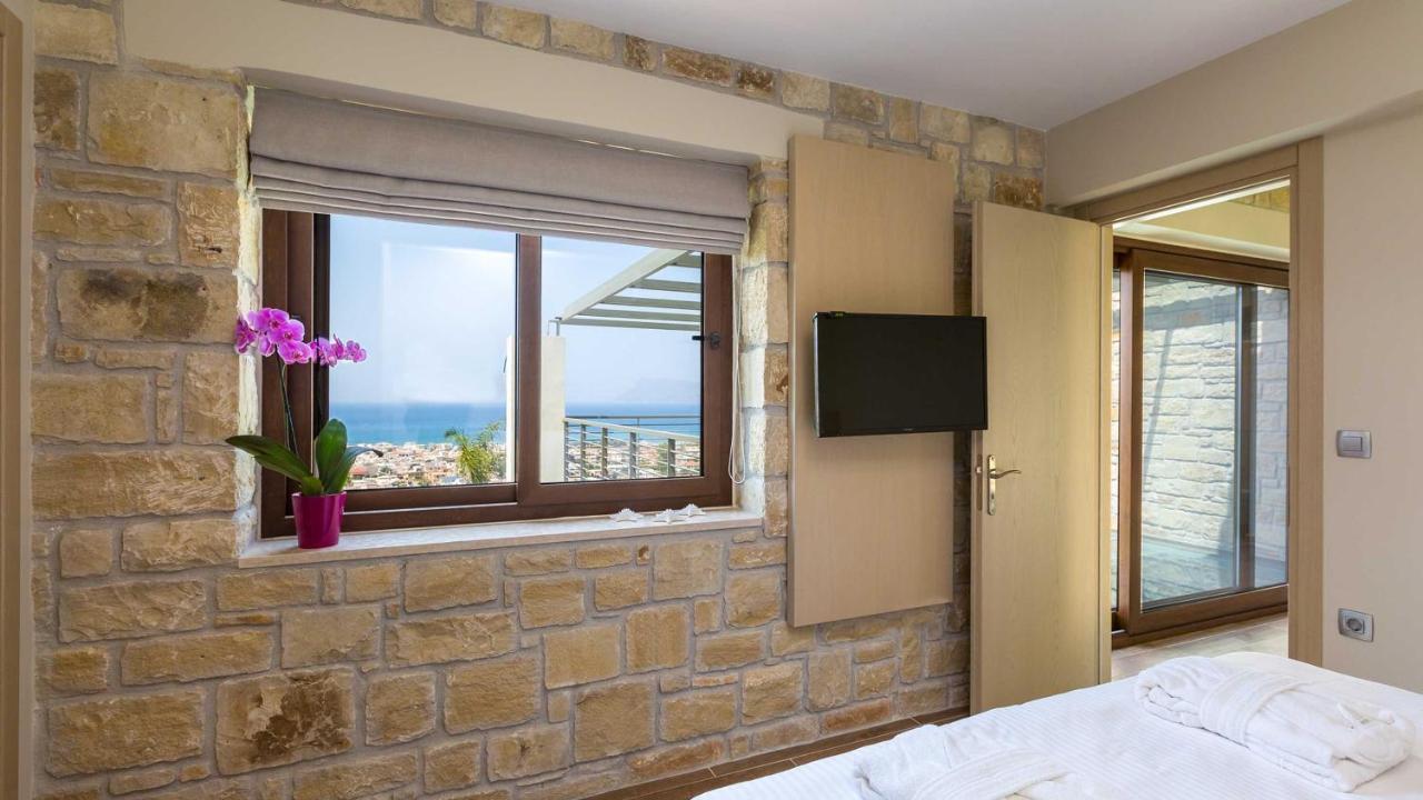 Villa Emilia I Luxury, Amazing Seaview, Next To The Town Kíssamos Exterior foto