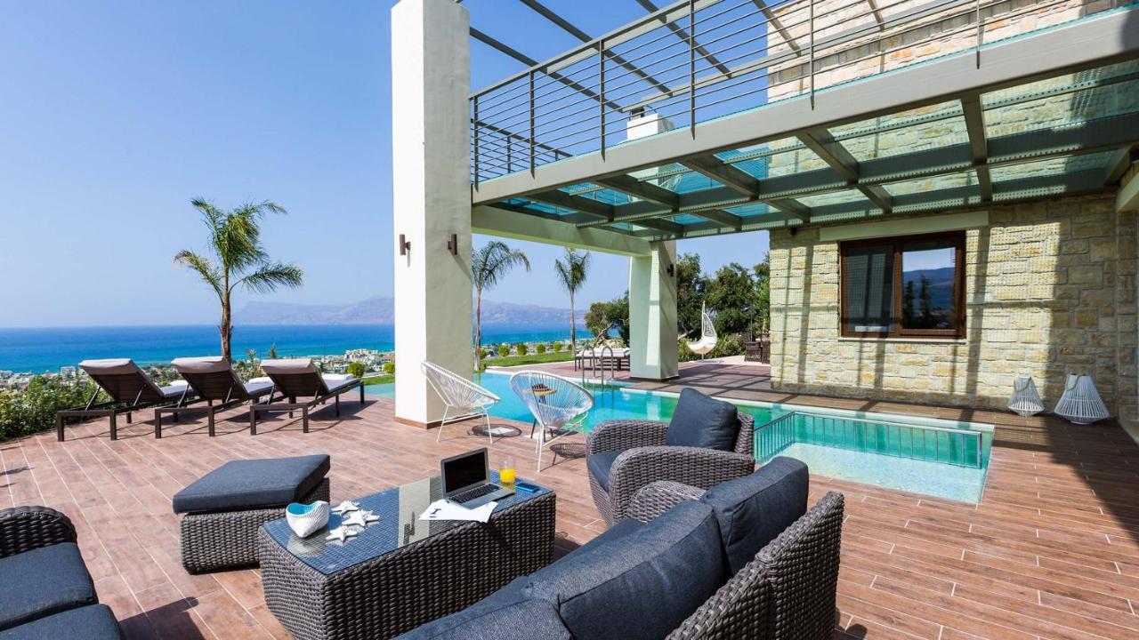 Villa Emilia I Luxury, Amazing Seaview, Next To The Town Kíssamos Exterior foto