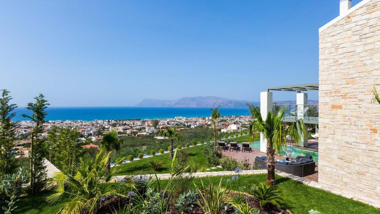 Villa Emilia I Luxury, Amazing Seaview, Next To The Town Kíssamos Exterior foto